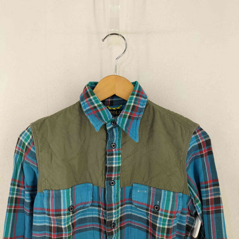 ポロラルフローレン POLO RALPH LAUREN ハーフボタン キルティング切替 チェックシャツ メンズ JPN:4