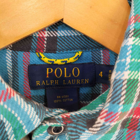 ポロラルフローレン POLO RALPH LAUREN ハーフボタン キルティング切替 チェックシャツ メンズ JPN:4