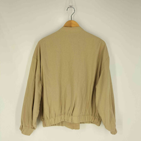 ザラ ZARA リネンレーヨン ボンバージャケット ブルゾン レディース import:M