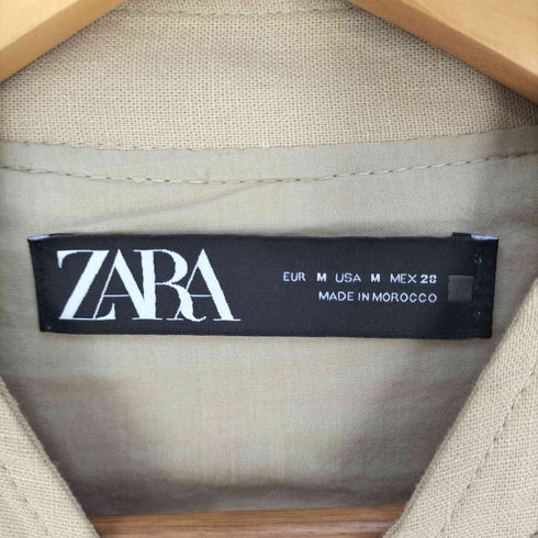 ザラ ZARA リネンレーヨン ボンバージャケット ブルゾン レディース import:M