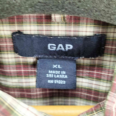 ギャップ Gap 90-2000S Old GAP オールドギャップ コットンチェックシャツ メンズ JPN:XL