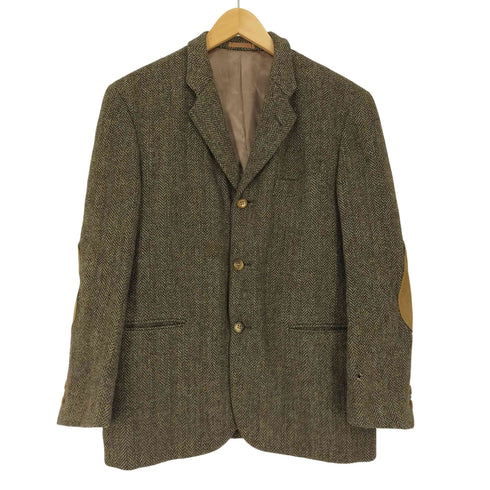 Harris Tweed ARTHUR'S BEING ヘリンボーン スウェードエルボーパッチ ツイード 3Bテーラードジャケット メンズ