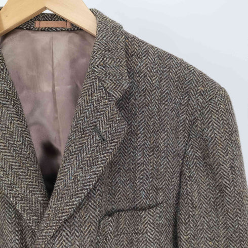 Harris Tweed ARTHUR'S BEING ヘリンボーン スウェードエルボーパッチ ツイード 3Bテーラードジャケット メンズ