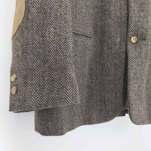 Harris Tweed ARTHUR'S BEING ヘリンボーン スウェードエルボーパッチ ツイード 3Bテーラードジャケット メンズ