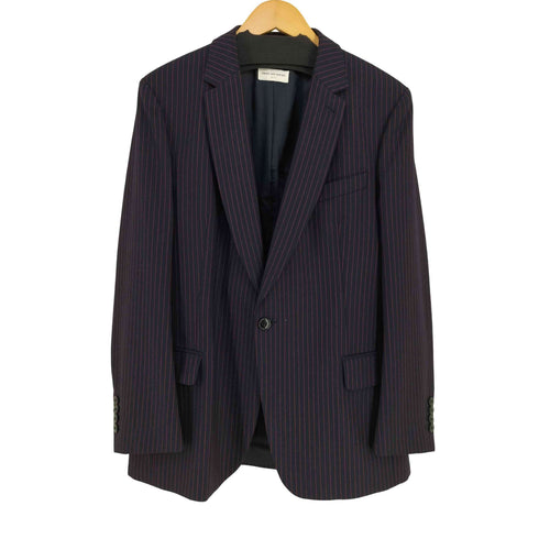 ドリスヴァンノッテン DRIES VAN NOTEN THRIE ESTAITS ストライプ 1B シングルテーラードジャケット メンズ EUR:50