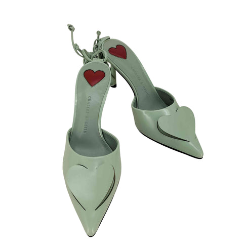 チャールズキース CHARLES & KEITH ハートカットアウト レースアップ パンプス レディース EUR:34