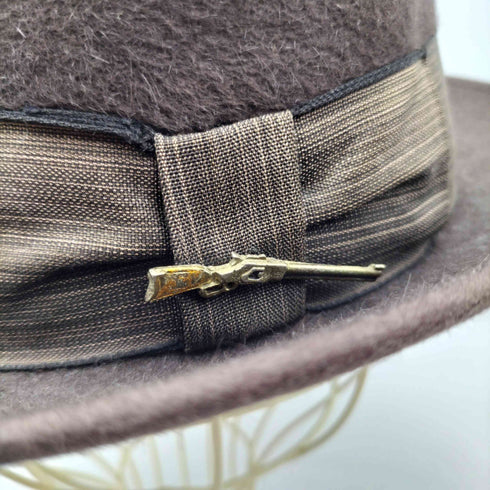 ステットソン STETSON 50S-60S ROYAL DE LUXE HJD パンチング 銃装飾 テープ フェルト ウール 中折れハット メンズ 7 1/8