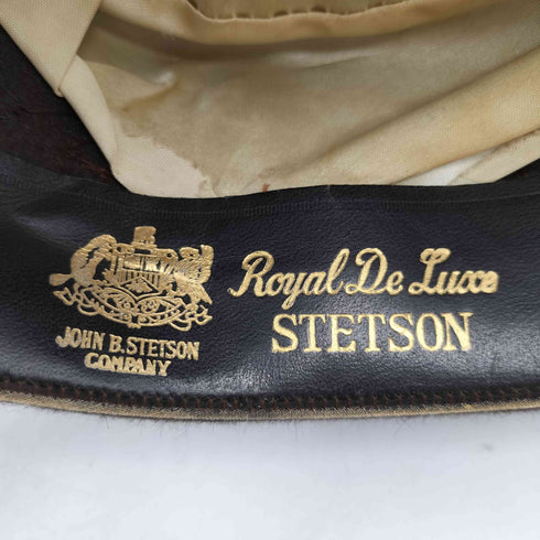 ステットソン STETSON 50S-60S ROYAL DE LUXE HJD パンチング 銃装飾 テープ フェルト ウール 中折れハット メンズ 7 1/8