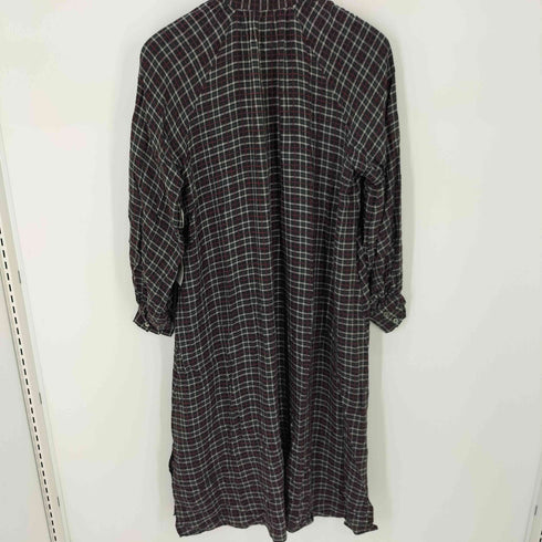 ユナイテッドアローズ UNITED ARROWS バンドカラーシャツワンピース チェック柄 レディース