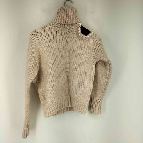 ザラ ZARA ショルダーパールタートルネックニット レディース import:S