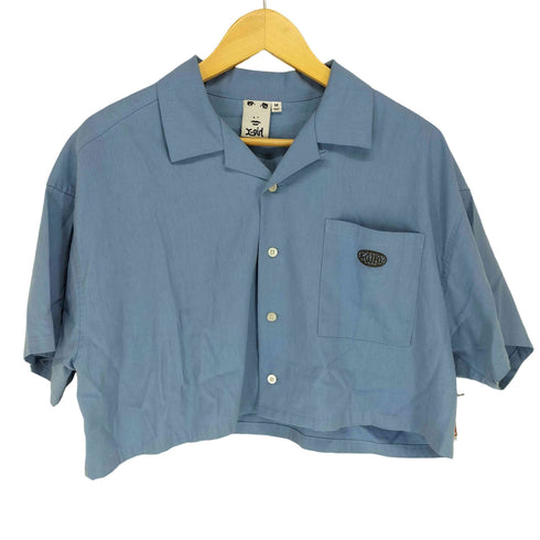 エックスガール X-girl WORLD LOGO OPEN COLLAR CROPPED SHIRT レディース JPN:M