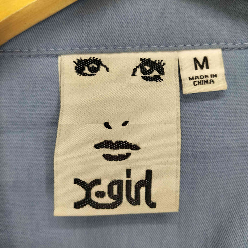 エックスガール X-girl WORLD LOGO OPEN COLLAR CROPPED SHIRT レディース JPN:M