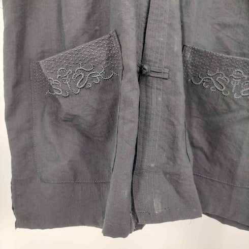 LIANMING 刺繍デザイン チャイナシャツ カンフーシャツ メンズ 175/96A