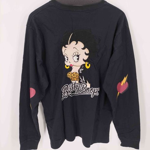 ベティー BETTY BOOP LOW BLOW KNUCKLE 刺繍プリントL/S Tシャツ レディース JPN:XL