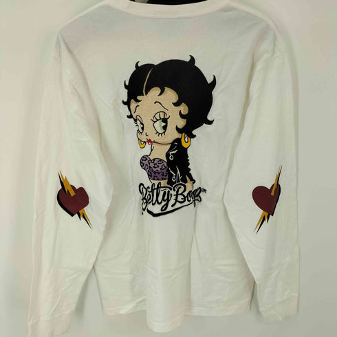 ベティー BETTY BOOP LOW BLOW KNUCKLE 刺繍プリントL/S Tシャツ レディース JPN:XL