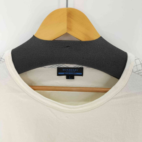 バーバリーブルーレーベル BURBERRY BLUE LABEL バイカラー ノバチェックカットソー ホース刺繍 レディース import:L