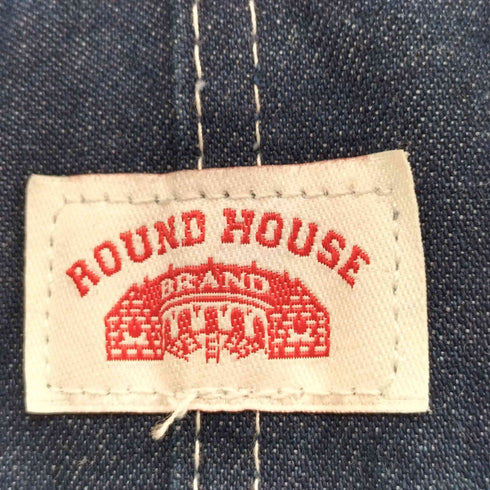 ラウンドハウス ROUND HOUSE CLASSIC BLUE DENIM BUTTON FLY BIB OVERALLS デニム オーバーオール メンズ 40×32