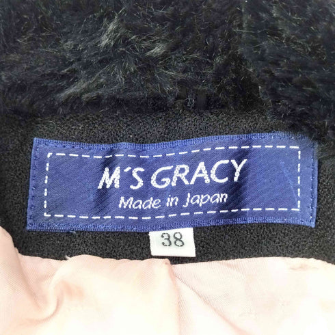エムズグレイシー Ms GRACY 18AW ロービングファー付き ツイードコート レディース 38