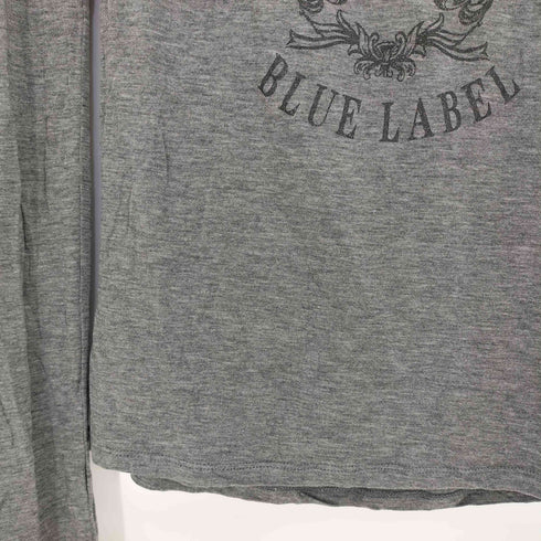 バーバリーブルーレーベル BURBERRY BLUE LABEL Y2K ボートネック ラメロゴ長袖Tシャツ レディース JPN:38