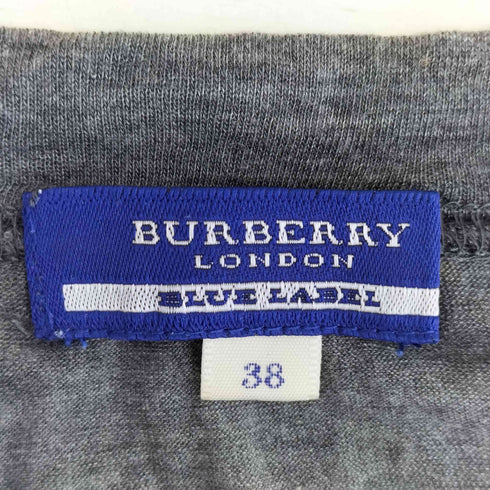 バーバリーブルーレーベル BURBERRY BLUE LABEL Y2K ボートネック ラメロゴ長袖Tシャツ レディース JPN:38