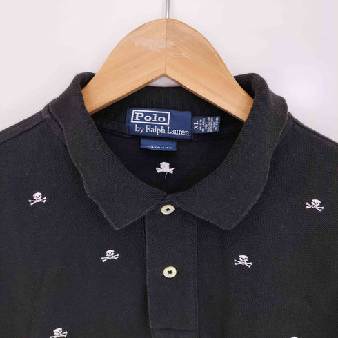 ポロバイラルフローレン Polo by RALPH LAUREN 90-00s CUSTOM FIT ドクロ総柄 ポロシャツ メンズ import:XL