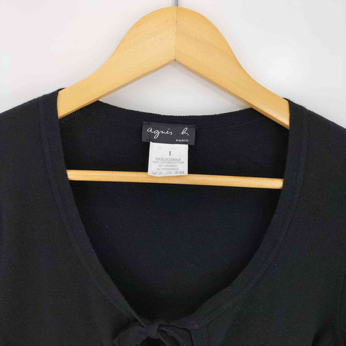 アニエスベー agnes b. PARIS フランス製 リボンカーディガン レディース JPN:1
