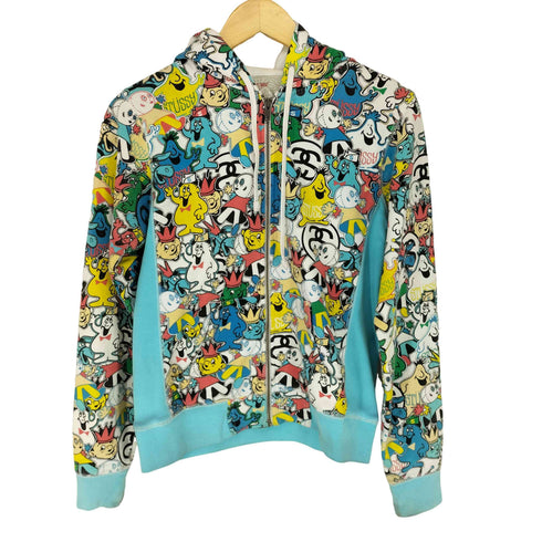 ステューシー Stussy STUSSY GIRLS 総柄キャラクターデザインジップパーカー レディース JPN:M