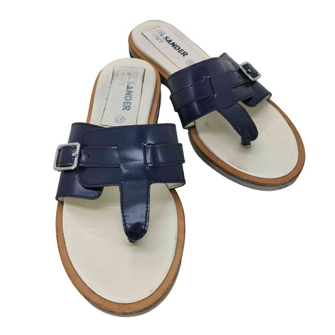 ジルサンダーネイビー JIL SANDER NAVY ベルトデザイン トングサンダル レディース EUR:37