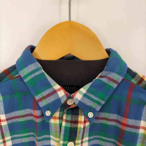 ポロバイラルフローレン Polo by RALPH LAUREN 80s 緑タグ スモールポニー刺繍 ボタンダウンL/Sチェックネルシャツ メンズ 160