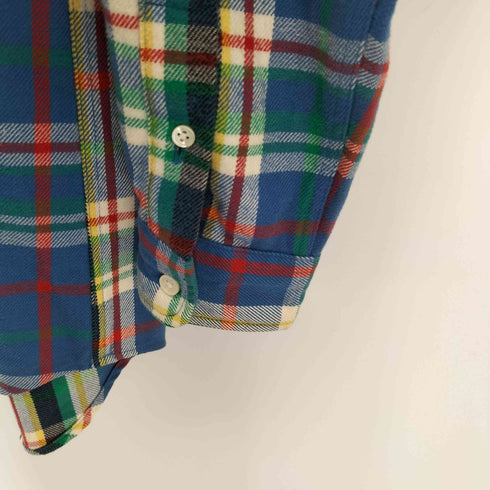 ポロバイラルフローレン Polo by RALPH LAUREN 80s 緑タグ スモールポニー刺繍 ボタンダウンL/Sチェックネルシャツ メンズ 160