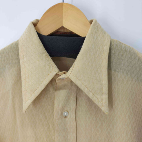 ヴァンヒューゼン VAN HEUSEN 417 VANOPRESS BODY FIT ハニカム柄1ポケット長袖シャツ メンズ