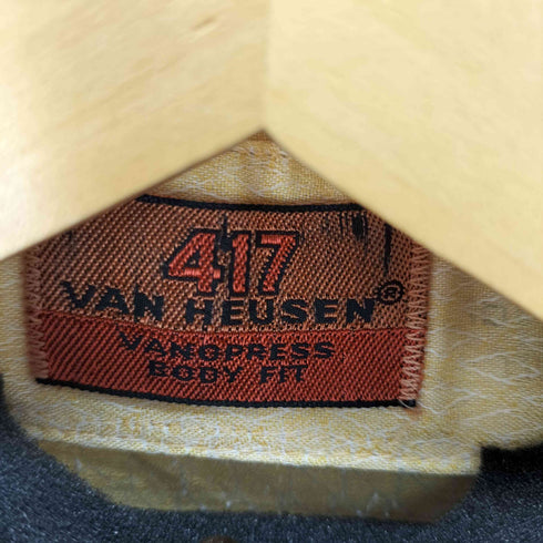 ヴァンヒューゼン VAN HEUSEN 417 VANOPRESS BODY FIT ハニカム柄1ポケット長袖シャツ メンズ