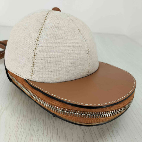 ジェイダブリューアンダーソン JW ANDERSON MIDI CAP BAG NATURAL/PECAN キャンバス ミニ キャップ レザークロスボディバッグ レディース ONE SIZE