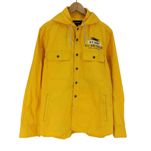 アヴィレックス AVIREX HEETIING WAPPEN HOODIE SHIRTS シーチング ワッペン フーディーシャツ メンズ import:L