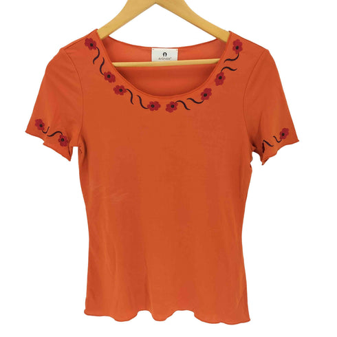 アイグナー AIGNER 刺繍メッシュカットソー レディース EUR:38