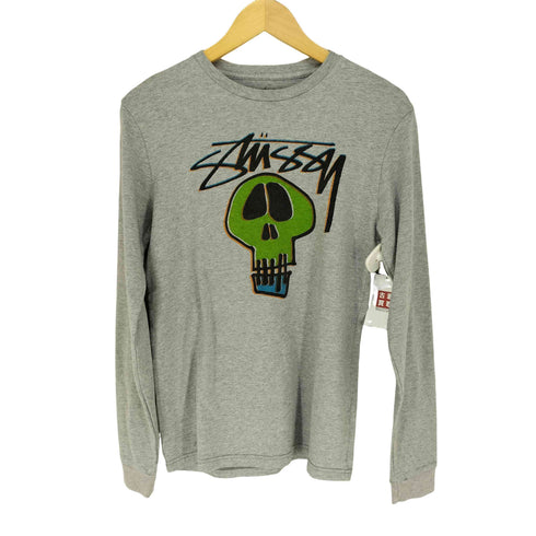 ステューシー Stussy スカルロゴプリントクルーネック長袖Tシャツ メンズ JPN:M