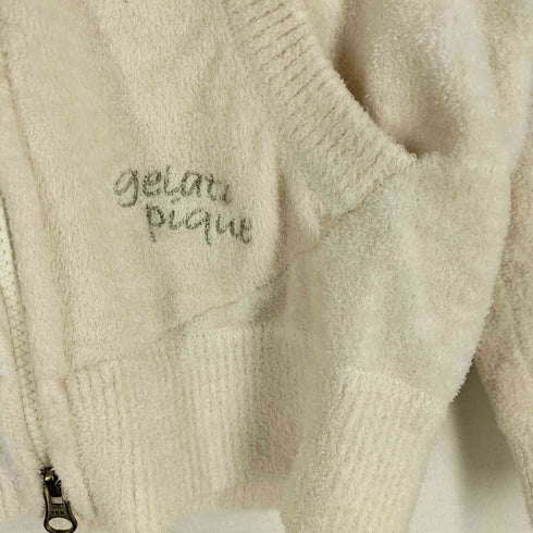 ジェラートピケ gelato pique ルームウェア もこもこ 刺繍 ジップアップパーカー レディース FREE