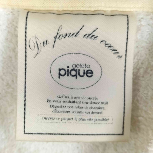 ジェラートピケ gelato pique ルームウェア もこもこ 刺繍 ジップアップパーカー レディース FREE