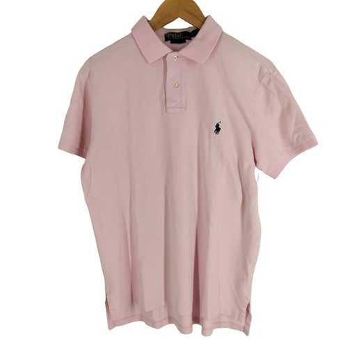 ポロバイラルフローレン Polo by RALPH LAUREN CUSTOM FIT ポニー刺繍 半袖 鹿の子ポロシャツ レディース import:M