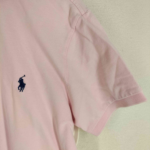 ポロバイラルフローレン Polo by RALPH LAUREN CUSTOM FIT ポニー刺繍 半袖 鹿の子ポロシャツ レディース import:M