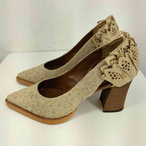 Au BANNISTER thyme 花柄 ヒールパンプス レディース JPN:36