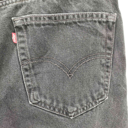 リーバイス Levis 90S 98年製 ボタン裏918 505 後染 ジップフライワイドデニムパンツ ブラックデニム メンズ 32/34