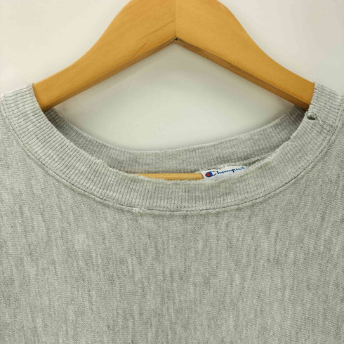 チャンピオン Champion 90S 刺しゅうタグ前期 USA製 REVERSE WEAVE 脇リブ 霜降り OREGON アーチプリント クルーネックスウェット メンズ JPN:XL