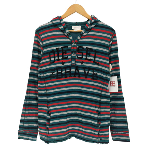 ディーゼル DIESEL ボーダーコットンフーディー メンズ 14
