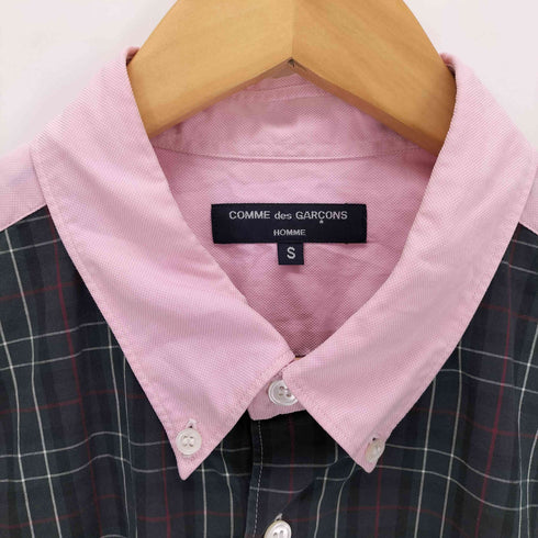 コムデギャルソンオム COMME des GARCONS HOMME AD2008 ポケット切替 ボタンダウン チェック シャツ メンズ JPN:S