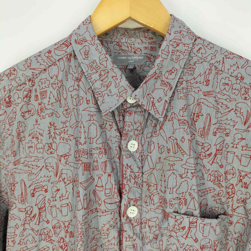 コムデギャルソンオム COMME des GARCONS HOMME 03AW 総柄 グラフィックシャツ メンズ JPN:L