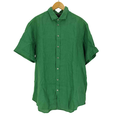 エンポリオアルマーニ EMPORIO ARMANI 製品染 リネン S/S シャツ メンズ import:L
