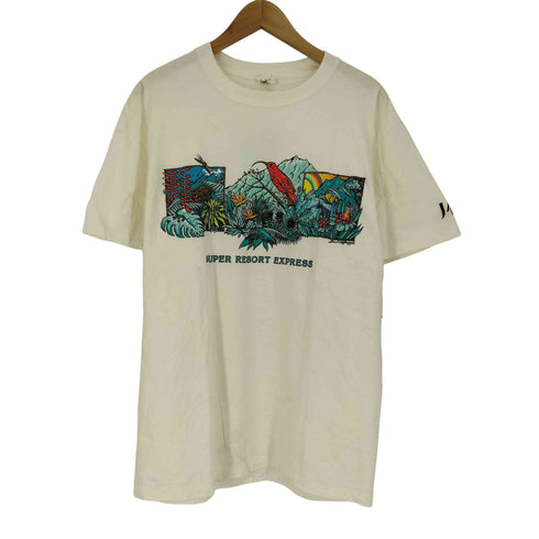 90-00S USA製 Super Resort Express 企業ロゴ プリント S/S Tシャツ メンズ import:M