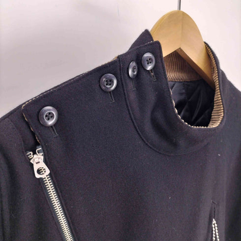 ダッパーズ DAPPERS 襟裏コーデュロイ 裏地キルティング ウール ダブル ライダース ジャケット メンズ 40