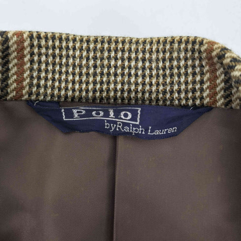 ポロバイラルフローレン Polo by RALPH LAUREN 80-90S 三角タグ チェック ウール 2B テーラードジャケット メンズ